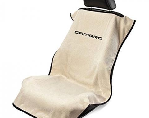 Seat Armour 2010-2019 Camaro Seat Towel, Gray with Tan Script SA100NCAMT