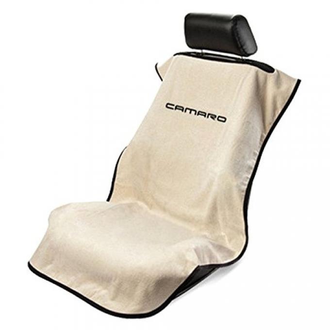Seat Armour 2010-2019 Camaro Seat Towel, Gray with Tan Script SA100NCAMT