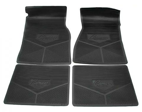 Camaro Vinyl Floor Mat Set, Custom Vintage Logo, Camaro By Chevrolet, 1967-1969