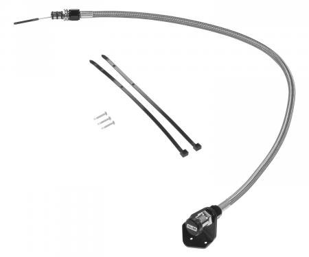 B&M Locking Automatic Transmission Dipstick & Tube, Billet Aluminum/Stainless Steel Braided 22173