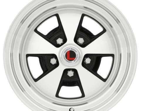 Legendary Wheels Flat 5, 15 X 7 In., 5 X 4.5, 4.25 BS, Gloss Black/Machined LW67-50754A