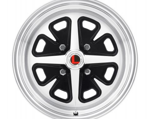 Legendary Wheels 1964-1973 Ford Mustang 15 X 6 Magnum 400, 4 on 4.5 BP, 3.75" BS, Gloss Black / Machined LW40-50644A