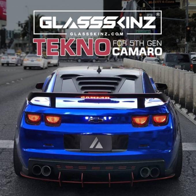 GlassSkinz 2010-15 Camaro Tekno 1 Rear Window Valance / Louver TEKNO1CAM5 | Berlin Blue GXH