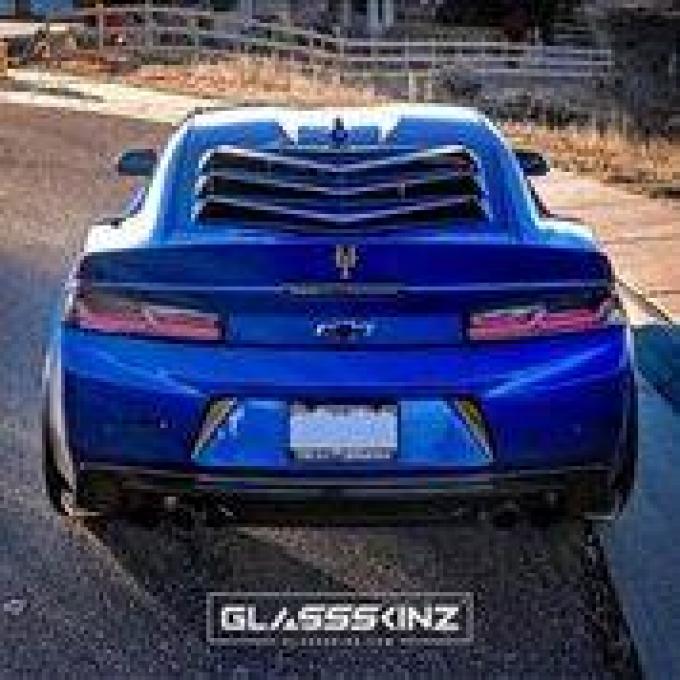 GlassSkinz 2016-20 Camaro Bakkdraft Rear Window Valance / Louver CAM6BAKKDRAFT | Gloss Black Abs (No Paint) RAWGB