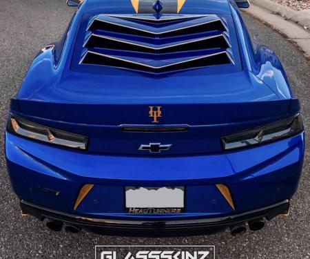 GlassSkinz 2016-20 Camaro Bakkdraft Rear Window Valance / Louver CAM6BAKKDRAFT | Gloss Black Abs (No Paint) RAWGB