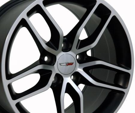 Matte Black Machined Face Wheel fits Corvette (Stingray style) 18x8.5