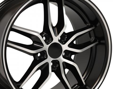 Satin Black Machined Face Deep Dish Wheel fits Camaro-Firebird (Stingray style) 17x9.5