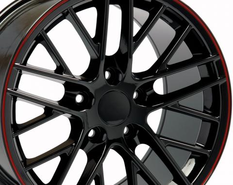 17" Fits Chevrolet - C6 ZR1 Wheel - Black Red Band 17x9.5