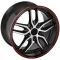 Black Machined Face Red Band Deep Dish Wheel fits Camaro-Firebird (Stingray style) 17x9.5