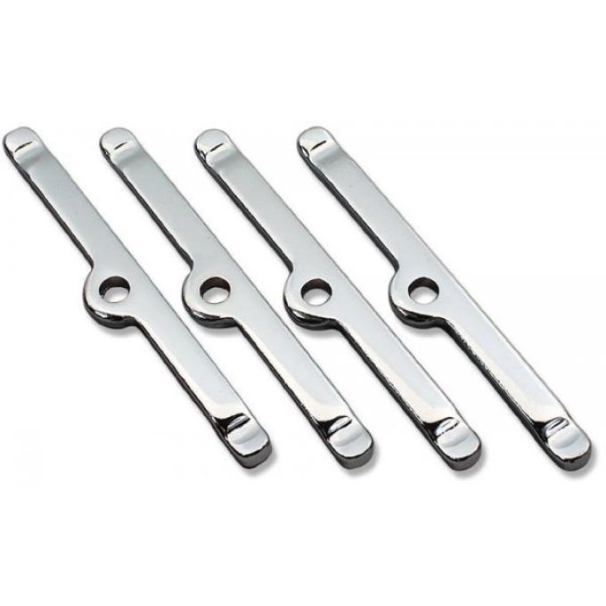 Camaro Valve Cover Retainer Set, Small Block, Chrome, 1967-1985