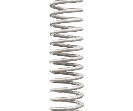 QA1 Spring, Cr-Si High Travel 2-1/2" Id 15" X 300 Lb/In. Barrel Silver Pwdr Coat 15HTFB300