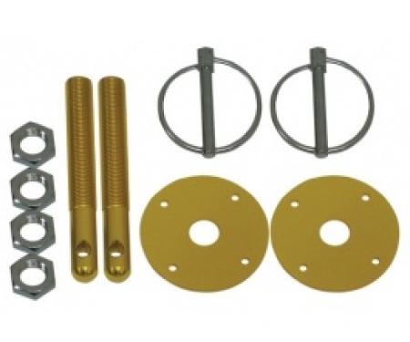 Aluminum Hood Pin Kit, Gold