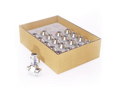 Factory Reproductions Install Kit Install Kit - 12mm X 1.5 (1.38") Bulge Acorn (3/4) Chrome - 20 Lug Nuts (87k545) L-KIT12150C-20