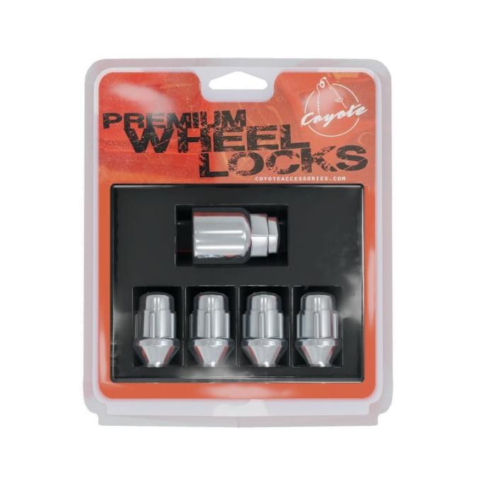 Factory Reproductions Lock Set Lockset - 12mm x1.50 (1.38") Bulge Acorn Chrome- 4pcs+Key (741145b) L-LO12150C