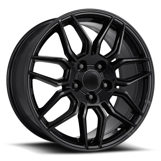 Factory Reproductions FR 401 &ndash; C8 Z06 Corvette Replica Wheels 18x8.5 5x4.75 +54 HB 70.3 C8 Z06 Gloss Black with Cap 401885543402F