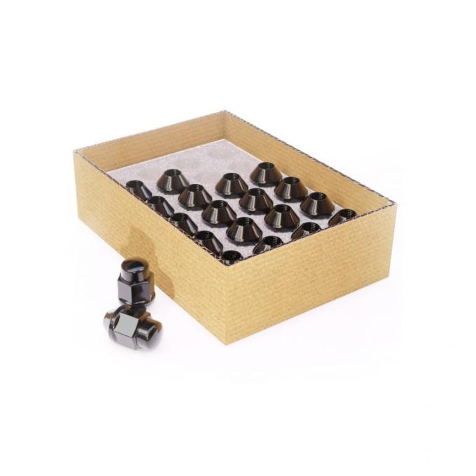 Factory Reproductions Install Kit 12mm X 1.5 (1.38") Bulge Acorn (3/4) Black 20 Lug Nuts L-KIT12150B-20