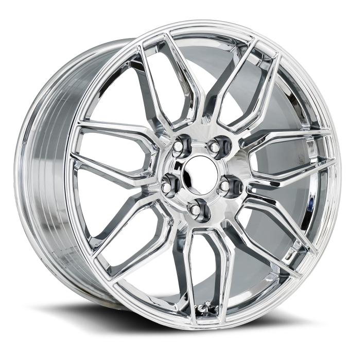Factory Reproductions FR 401 &ndash; C8 Z06 Corvette Replica Wheels 19x10 5x4.75 +40 HB 70.3 C8 Z06 Chrome with Cap 401910403401F