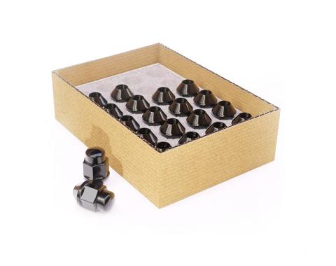 Factory Reproductions Install Kit 12mm X 1.5 (1.38") Bulge Acorn (3/4) Black 20 Lug Nuts L-KIT12150B-20