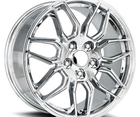 Factory Reproductions FR 401 &ndash; C8 Z06 Corvette Replica Wheels 18x8.5 5x4.75 +54 HB 70.3 C8 Z06 Chrome with Cap 401885543401F