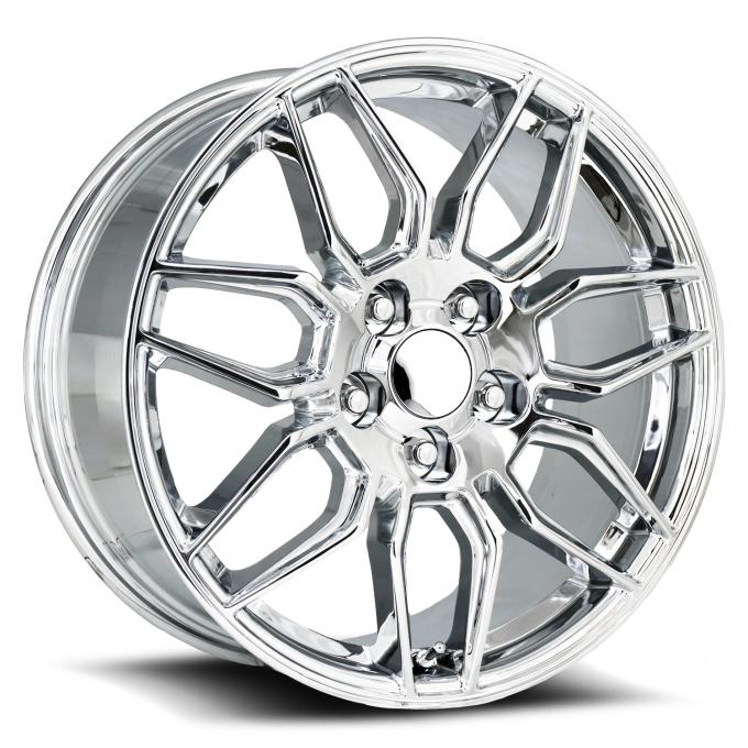 Factory Reproductions FR 401 &ndash; C8 Z06 Corvette Replica Wheels 18x8.5 5x4.75 +54 HB 70.3 C8 Z06 Chrome with Cap 401885543401F