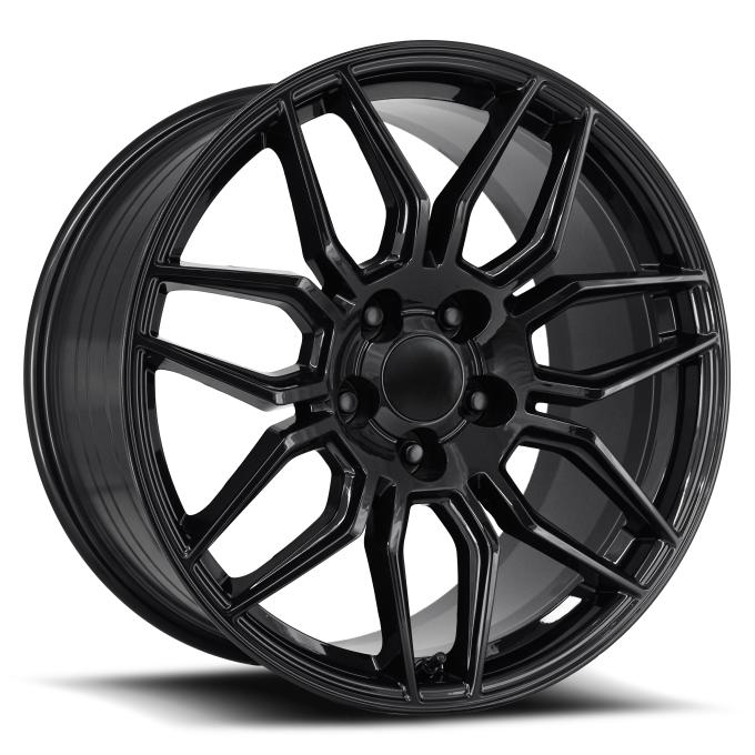 Factory Reproductions FR 401 &ndash; C8 Z06 Corvette Replica Wheels 19x10 5x4.75 +40 HB 70.3 C8 Z06 Gloss Black with Cap 401910403402F