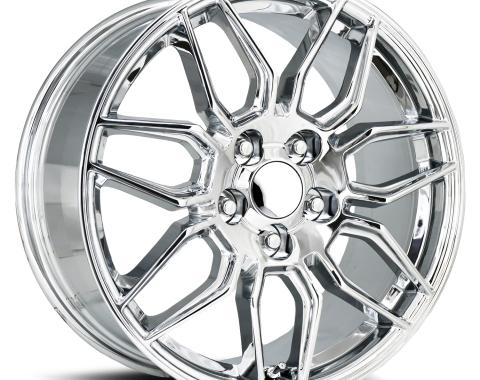 Factory Reproductions FR 401 &ndash; C8 Z06 Corvette Replica Wheels 18x8.5 5x4.75 +54 HB 70.3 C8 Z06 Chrome with Cap 401885543401F