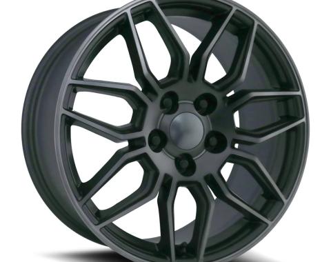 Factory Reproductions FR 401 &ndash; C8 Z06 Corvette Replica Wheels 18x8.5 5x4.75 +54 HB 70.3 C8 Z06 Titanium Grey Mf/Dark Clear with Cap 401885543427F