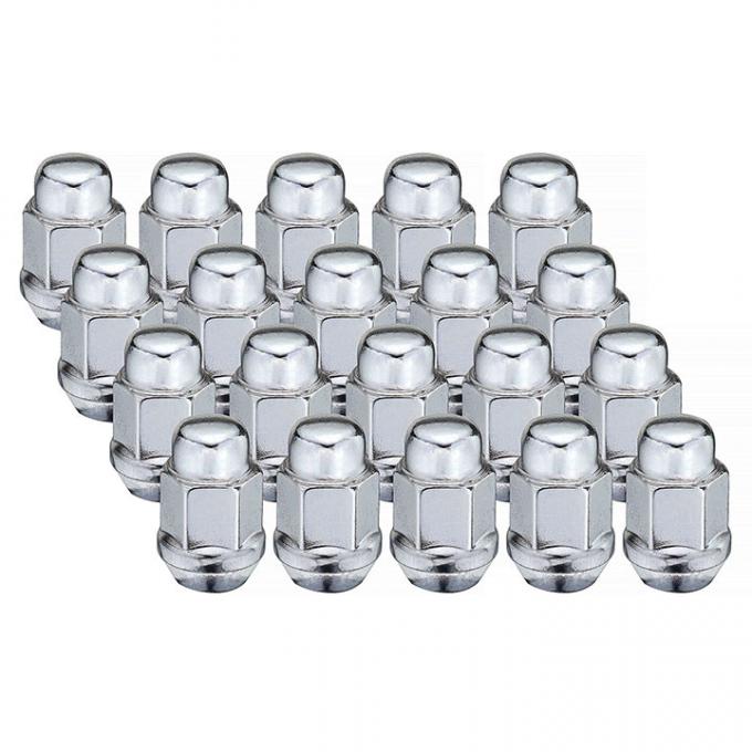 Redline Restomotive® Chevy / Pontiac Bulge Acorn Wheel Lug Nut, 7/16-20 Chrome Plated, Set of 20