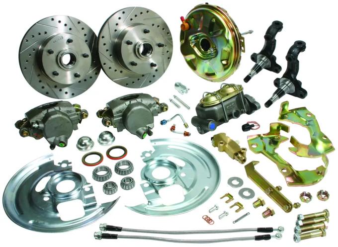 Classic Performance Complete Disc Brake Kit w/ Booster w/ OEM Stock Disc Spindles for 64-72 GM A Body 6474FBP-9-UGR