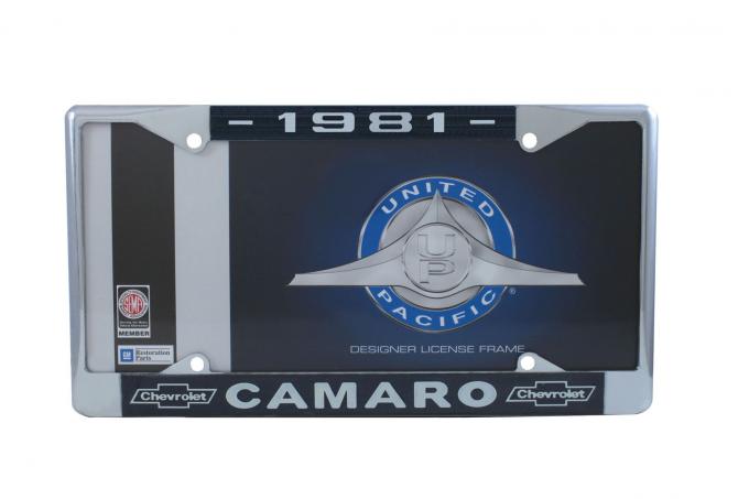 United Pacific Chrome License Plate Frame For 1981 Chevy Camaro C5044-81