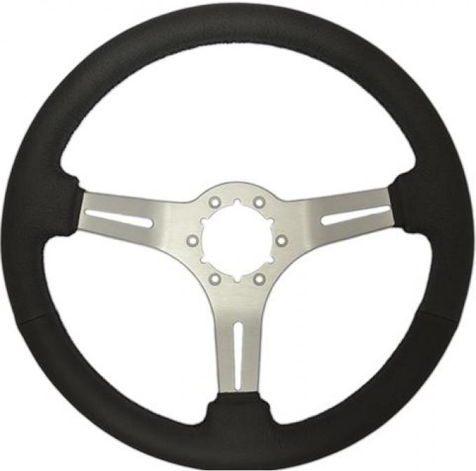 Volante S6 Sport Steering Wheel, with Brushed Spokes & Leather Grip
