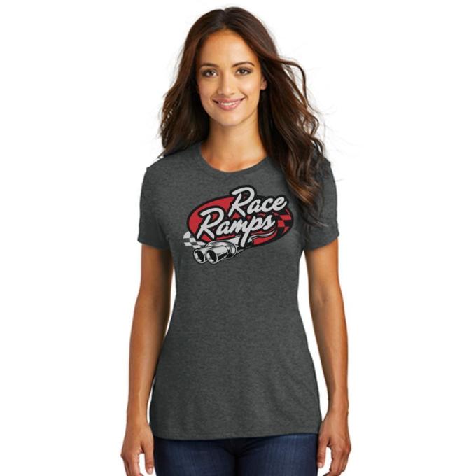 Race Ramps Tailpipe Logo Womens Short Sleeve Crew Neck T-Shirt - Large RR-BFSS02-L-L