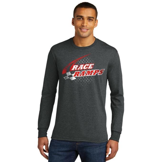 Race Ramps Checker Logo Mens Long Sleeve Crew Neck T-Shirt - 2XL RR-BFLS01-M-2X