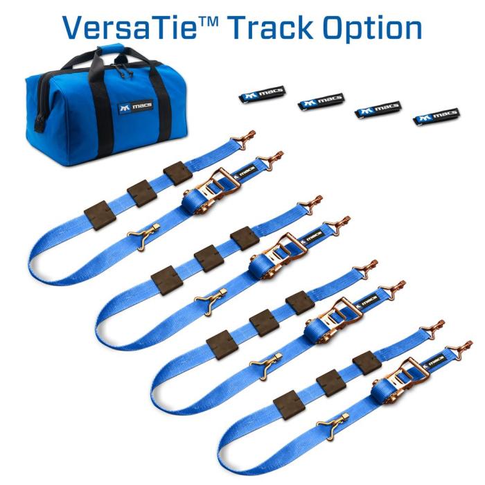 Race Ramps 2 x 10 Tire Block Strap Pack with VersaTie Track Ends - Blue ...