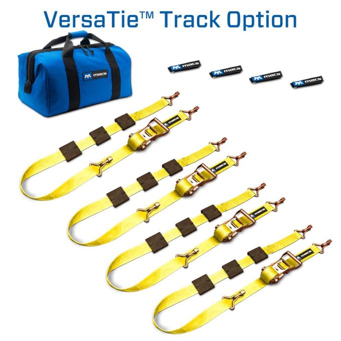 Race Ramps 2 x 10 Tire Block Strap Pack with VersaTie Track Ends - Yellow 514001