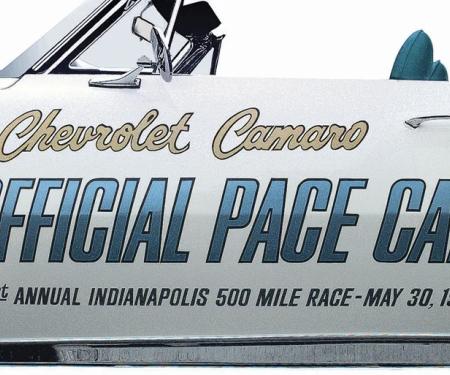 AMD Door Decals, "INDY 500 Pace Car" LH/RH Pair, 67 Camaro K-PC012