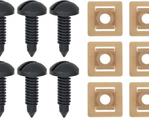 Redline Restomotive® 1982-1992 Camaro / Firebird Rear Hatch Panel Trim Screw and Nut Set, Black