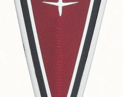 AMD Bumper / Header Emblem, Red Arrowhead, 77-81 Firebird Bumper Cover; 77-79 Ventura Phoenix Header; 77-79 LeMans Header K-499724