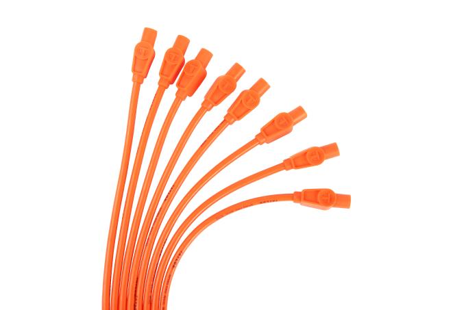 Taylor Cable Universal 8mm Spiro-Pro Spark Plug Wire Set, 8 Cylinders, 180&deg; Spark Plug Boot Angle, Orange 78355