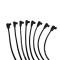 Taylor Cable Universal 8mm Resistor Core Pro Spark Plug Wire Set, 8 Cylinders, 90&deg; Spark Plug Boot Angle, Black 70051
