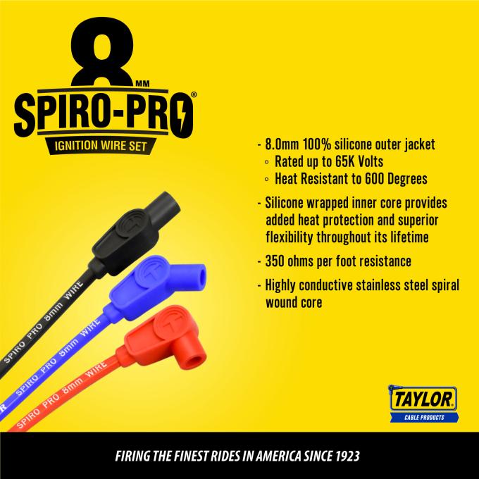 Taylor Cable 8mm Spiro-Pro Bulk Spark Plug Wire, Purple, 30 Feet 35191
