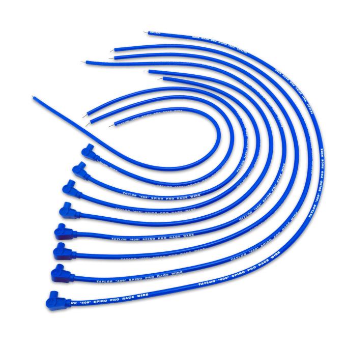 Taylor Cable Universal 10.4mm 409 Series Spark Plug Wire Set, 8 Cylinders, 90&deg; Spark Plug Boot Angle, Blue 79651