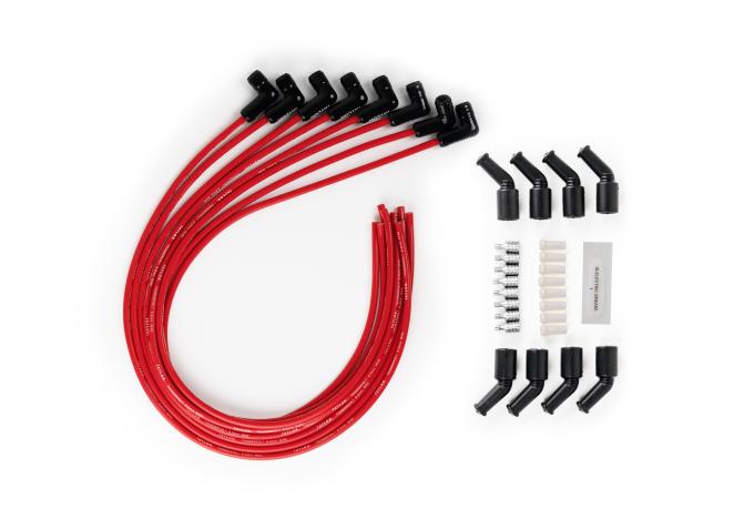 Taylor Cable LS Engines Universal 8.2mm ThunderVolt Black Ceramic Boots Spark Plug Wire Sets, 90&deg; Spark Plug Boot Angle, Red 85261-B