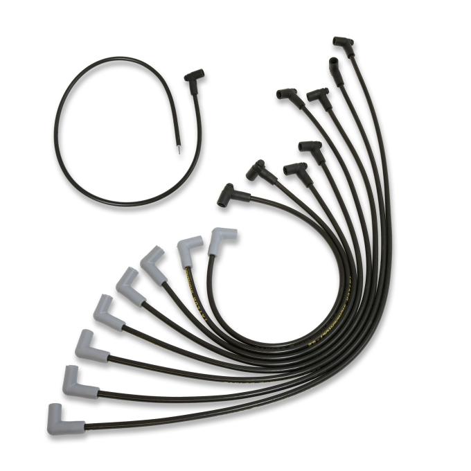 Taylor Cable 1975-92 Chevy Small Block HEI 8.2mm Thundervolt Spark Plug Wire Set, Black, 90&deg; Spark Plug Boot Angle 84002