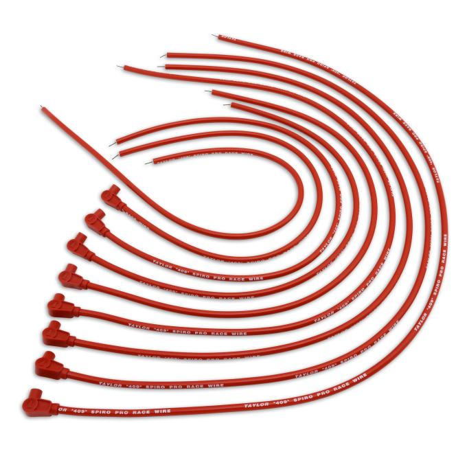 Taylor Cable Universal 10.4mm 409 Series Spark Plug Wire Set, 8 Cylinders, 90&deg; Spark Plug Boot Angle, Red 79251