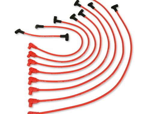 Taylor Cable 1977-86 Chevy Small Block HEI 8mm Spiro-Pro Spark Plug Wire Set, Red, 90&deg;/135&deg; Spark Plug Boot Angle 74207