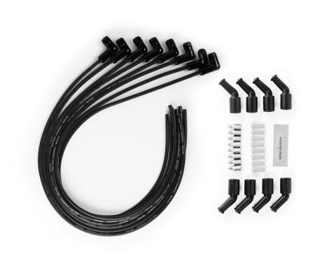 Taylor Cable LS Engines Universal 8.2mm ThunderVolt Black Ceramic Boots Spark Plug Wire Sets, 90&deg; Spark Plug Boot Angle, Black 85061-B