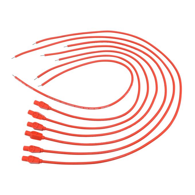 Taylor Cable Universal 8mm Resistor Core Pro Spark Plug Wire Set, 6 Cylinders, 180&deg; Spark Plug Boot Angle, Red 70245