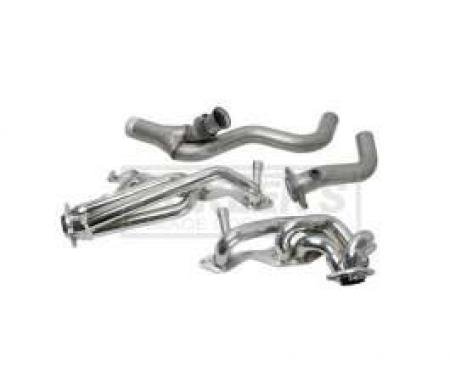Firebird LT-1 BBK Single-Cat Shorty 1-5/8Silver Ceramic Exhaust Header Kit With Y-Pipe, 1995-1997