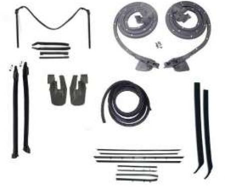 Firebird Convertible Top & Body Weatherstrip Kit, With Reproduction Window Felt, For Cars With Standard Interior, 1968-1969